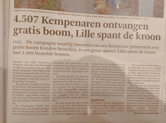Herenthoutenaren ontvangen bomen Herenthoutenaren ontvangen bomen
